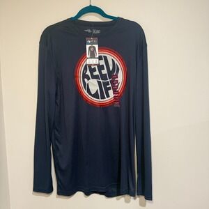 Reel Life Jax Beach Long Sleeve UV Mens XL Navy UPF 50+ Moisture Wicking Fishing